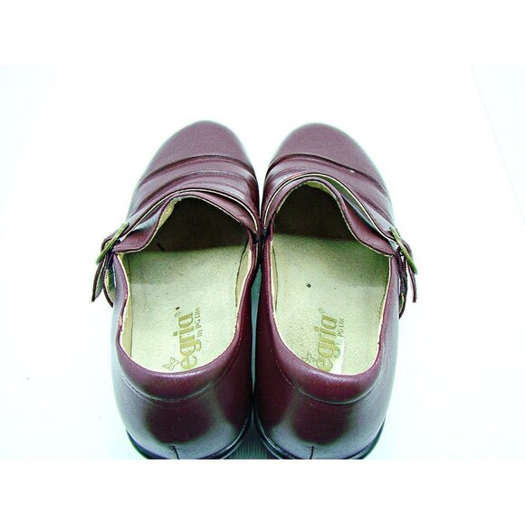 Womens ALEGRIA By PG Lite Burgundy Leather Clogs COMFORT Shoes Size 38 US 8 - Picture 12 of 12